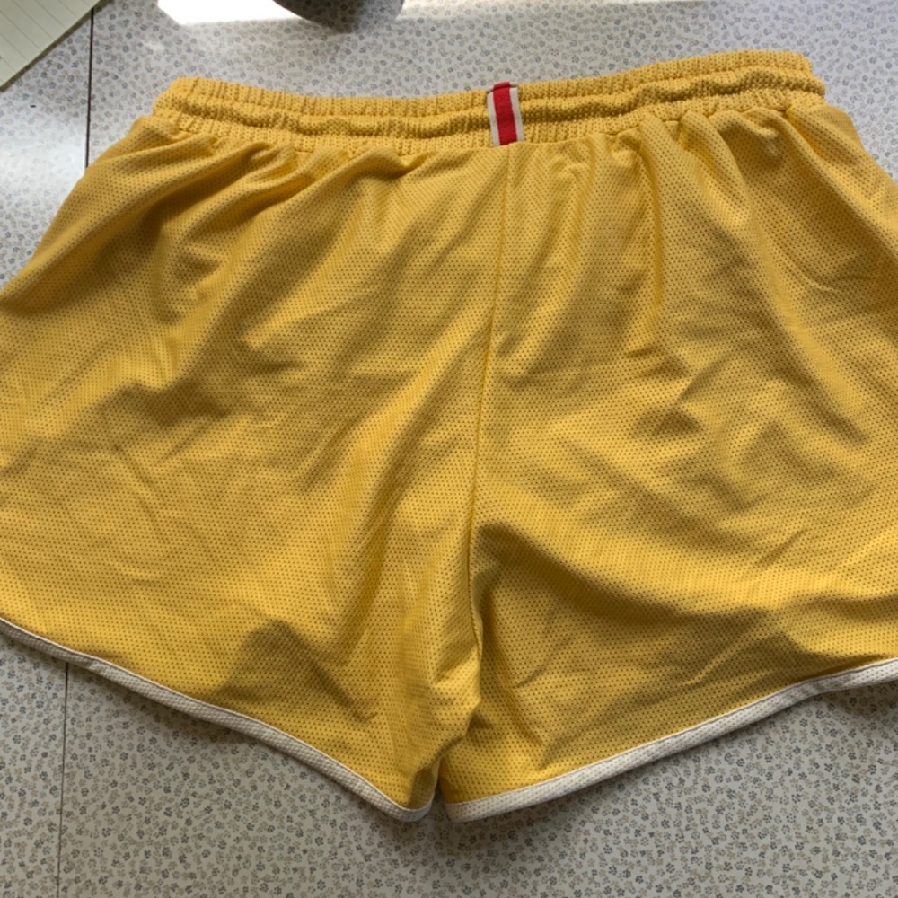 Tracksmith Golden Athletic Shorts with White Trim - Picture 2 of 3